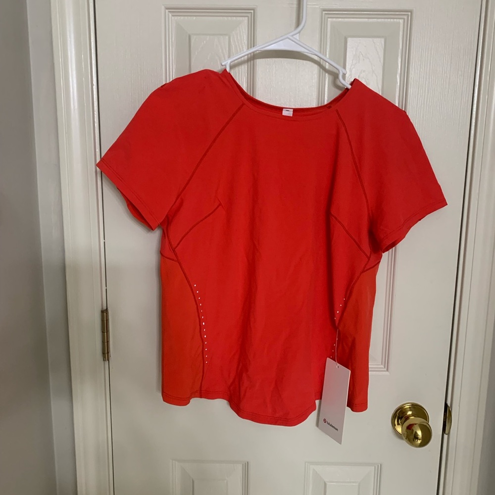 Lululemon red athletic shirt